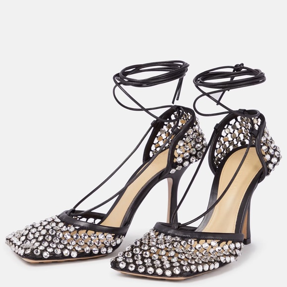 Mesh Gladiator Heels with crystal detailing - Picture 2 of 11